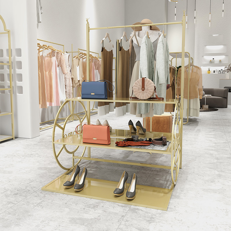 Golden Clothing Shop Charter rack Island Shelf Water Table Multilayer Shoe Rack Personality Creative Fashion Easy Landing