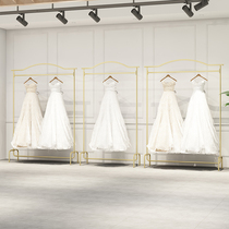 Wedding shop special display rack cheongsam display rack suit dress hanger floor-to-ceiling gold wedding shelf