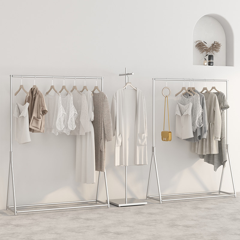 Clothing Store Show Shelves Landing Style Women's Clothing Store Shelves Silver Color Display Props Children Clothing Clothes Hanger Special Hanging Hanger