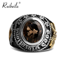 ruibeila Gem Ring Mens European and American Personality Eye of God s925 Thai Silver Index Jewelry Domineering Tide