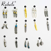 ruibeila ethnic style tribal design feather necklace Indian style 925 retro Thai silver pendant accessories