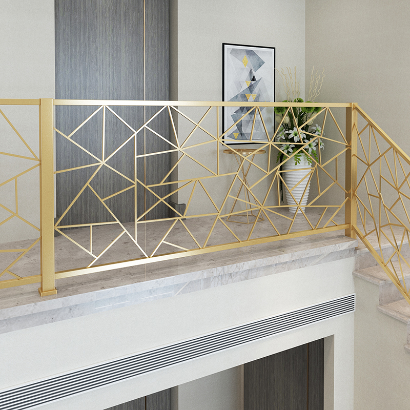 Wrought iron balcony railing Solid wood stair handrail decoration simple modern household indoor and outdoor balcony attic fence