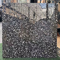 All-through body bright terrazzo tile 800x800 black particle chain shop barber shop floor tiles balcony wall tiles