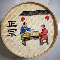 Bamboo hand-painted dustwood painting painted Tea House restaurant farmhouse hanging painting decorative painting signature painting decorative painting