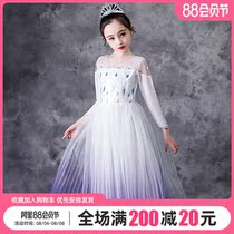 Children frozen long sleeve spring and autumn new Aisha princess skirt Girls Aisha birthday dress spring
