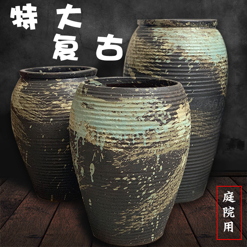 Large POTS garden flowerpot coarse pottery land drilling plant orchid rose ceramics high old running the rattan flower pot