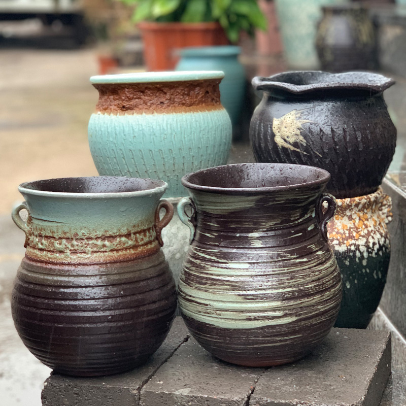 Extra large fleshy plant pot coarse pottery flowerpot is much meat on sale green plant contracted creative other platter ceramics