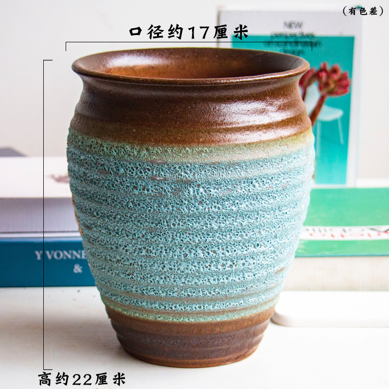 Extra large fleshy flowerpot coarse pottery meaty plant orchid rose to heavy ceramic POTS mage old running analyzes flowerpot