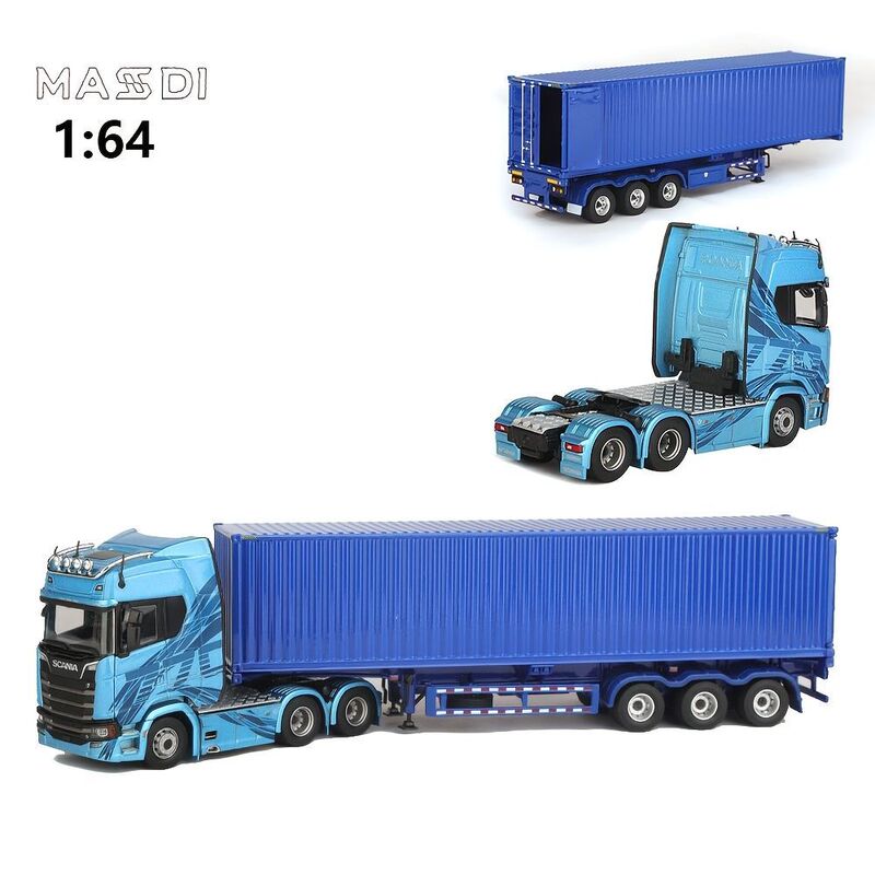 Maistide 1:64 Scania 770S R450 R500 Container Truck Set Alloy Truck Model