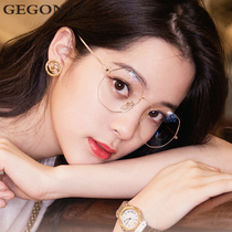 Polygon ultra-light pure titanium glasses frame can be equipped with lenses myopia glasses female Korean version of tidal eye frame frame frame