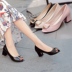 Giày sandal đế xuồng 2018 mùa hè phiên bản mới của Hàn Quốc dày với giày cao gót thoải mái mẫu thủy triều nữ retro đơn giản giày đế bệt sandal bitis Sandal