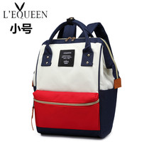 LEQUEEN Nylon Backpack Womens Bag Korean Tide Simple Joker Waterproof Oxford Canvas Leisure Travel Backpack