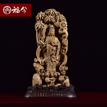 Immersive wood carvings Yang branches The Bodhisattva is dedicated to the statues standing Guanyin Buddhas home Residence Ornament Crafts hawks