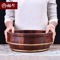 Red Wood Large Red Acid Branches Chinese Solid Wood Wedding LARGE WASHBASIN WEDDING DOWRY-BASIN RETRO WOODEN FOOTBATH