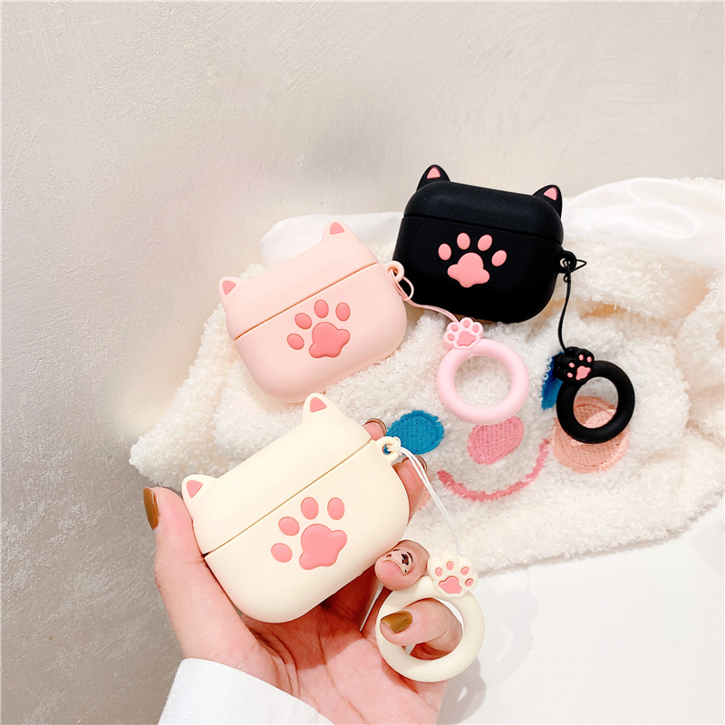 Cat Paws Airpods Protective Sleeves Pro Wireless Ins Apple Airpod Bluetooth 1 Headphones 2 Cute 3 Generations Silicone Aripods Soft Aippods Shell Airp