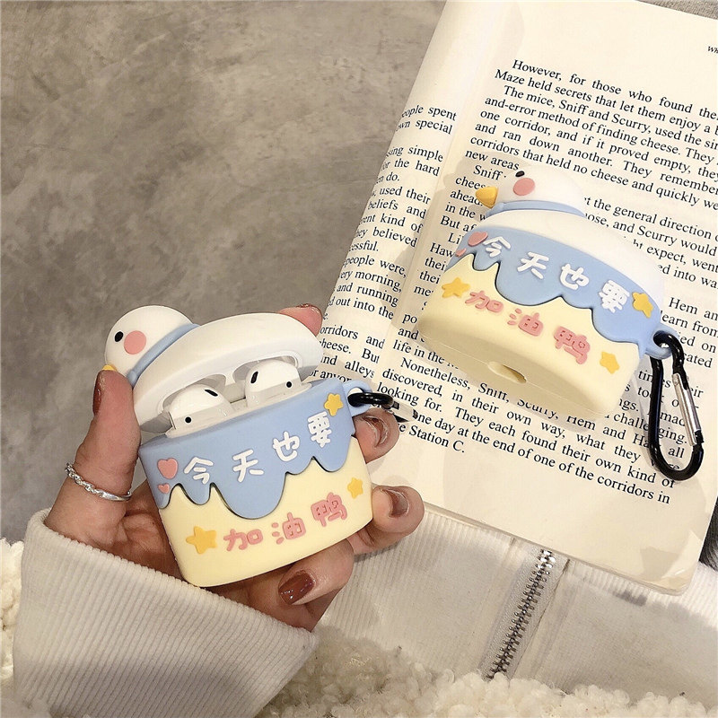 Refueling Duck Apply Airpods Protective Sleeve Silicone Creativity Airpodspro Softshell Pro Wireless Airpod Cute Airpords Apple Bluetooth Headphones 2 3