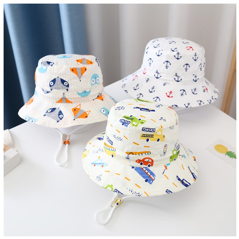 Kid's Cute Cartoon Curved Eaves Sun Hat display picture 1
