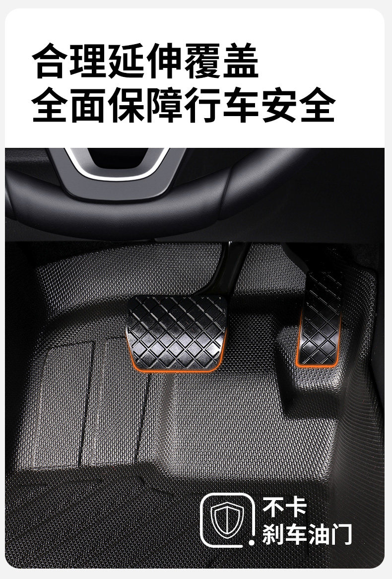 TPE car floor mats are specifically designed for each vehicle, fully encircling the interior, made in one piece, anti-dirt, anti-slip, and easy to maintain