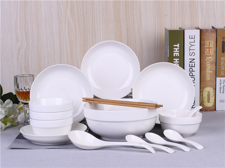 Bo view 18 head home dishes suit ceramic disk bowl of soup bowl chopsticks microwave spoon ladle porcelain tableware portfolio