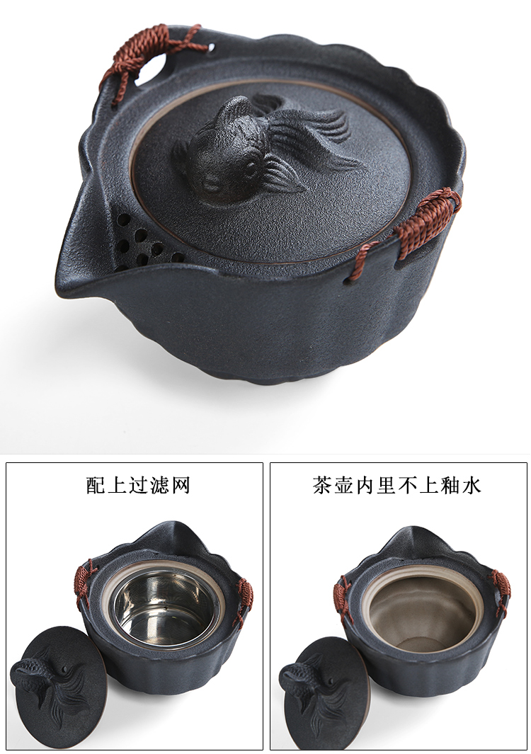 Dragon invertors travel tea set suit portable bag type ceramic teapot teacup crack cup a pot of 2 cup two cups of household