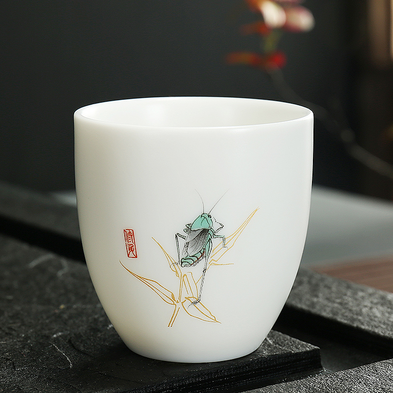 Dragon invertors kung fu tea cups dehua white porcelain tea set sample tea cup ceramic cup master individual single CPU pu - erh tea, red tea cups