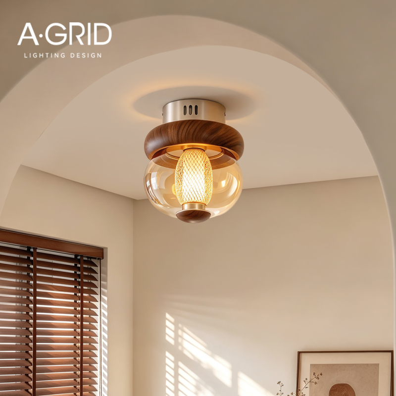 French-Style Retro Bauhaus Corridor Ceiling Light, Vintage Entryway Creative Personality Balcony Kitchen and Bathroom Light