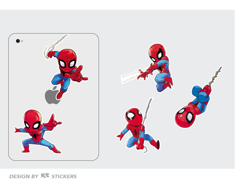 Marvel phim hoạt hình người nhện anh hùng vali du lịch cá tính sticker máy tính điện thoại bảng điều khiển dán chống thấm - Phụ kiện máy tính xách tay miếng dán máy tính