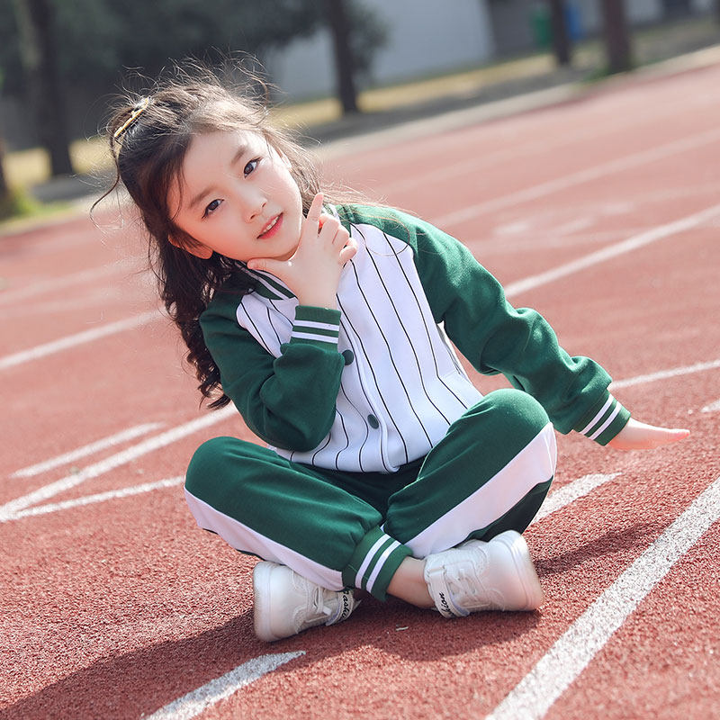Kindergarten Garden clothes Spring and autumn clothing Three sets of elementary school uniforms Uniforms Striped Baseball children's Games Banserve Customized