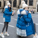 Вместительный и большой длинный пуховик, демисезонная куртка с пухом, большой размер, средней длины, 2020