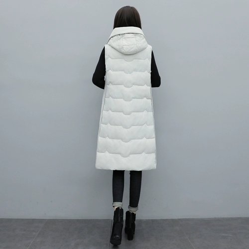 Модный длинный жилет с пухом, демисезонный пуховик, европейский стиль, средней длины, 2019