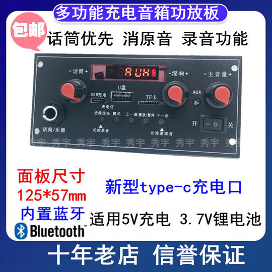 Multifunctional outdoor portable Bluetooth audio amplifier board