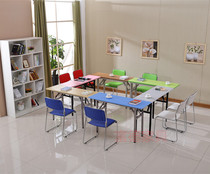  Long table movable table mobile folding table reading table folding training desk folding workbench folding bar table