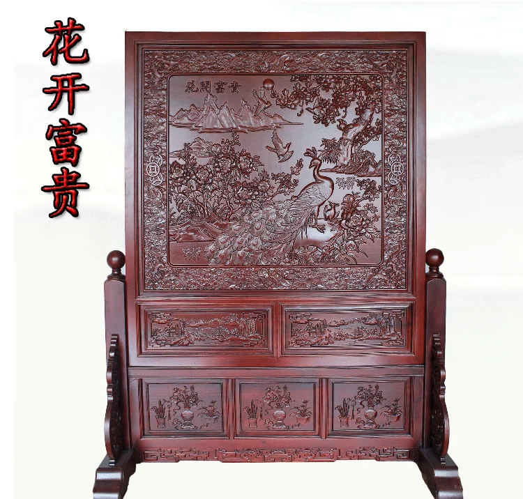 Khắc gỗ nóng Dongyang Chào mừng màn hình sàn gỗ thông Phòng khách Trung Quốc gỗ rắn hai mặt chạm khắc màn hình vách ngăn - Màn hình / Cửa sổ