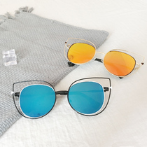 Star womens personality glasses round face tide retro ladies sunglasses Korean elegant 2021 New Net red sun glasses