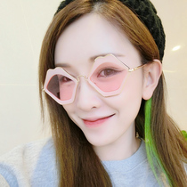 Tide retro Lady elegant 2021 glasses sunglasses new net Red Star Korean version of womens personality sun glasses round face