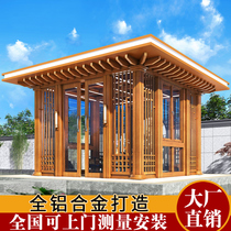 New Chinese aluminum alloy cool pavilion Outdoor Terrace glass Room Balcony Doors and windows Insulation shading shed Courtyard Yangguang Room