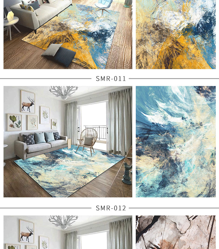 Bắc Âu đơn giản hiện đại trừu tượng mực phong cách Mỹ thảm phòng khách sofa bàn cà phê phòng ngủ cạnh giường nhà hình chữ nhật - Thảm thảm lót sàn nhà