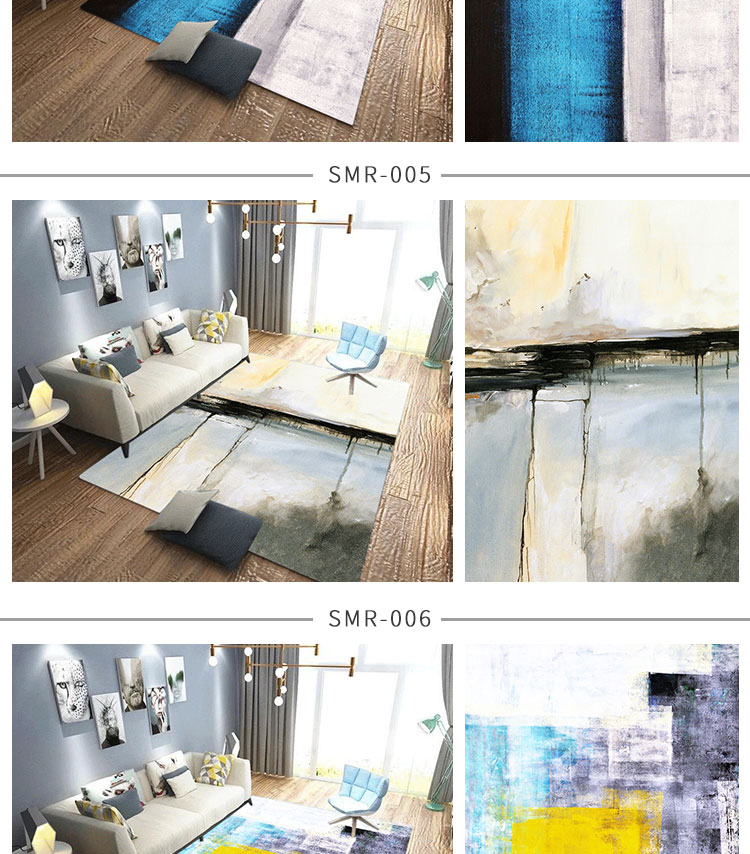 Bắc Âu đơn giản hiện đại trừu tượng mực phong cách Mỹ thảm phòng khách sofa bàn cà phê phòng ngủ cạnh giường nhà hình chữ nhật - Thảm thảm lót sàn nhà
