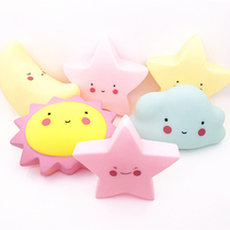 Birthday party cake decoration glowing doll ornaments star cloud feeding lamp moon sun warm yellow night light