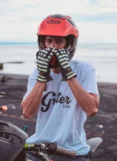 StrongCustomStudio American Grifter Denim and Deerskin Vintage Prisoner Striped Gloves - Taobao