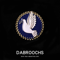Dove of peace brooch Chinese style retro literary trend corsage enamel oil drop badge dress pin anti-light