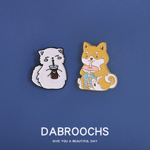 Cartoon kitten drinking milk tea brooch cute Japanese ins cat badge badge badge dress pin bag buckle female