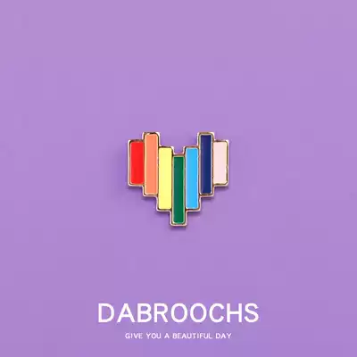 Cute Japanese brooch personality creative colorful love corsage neckline pin badge bag accessories female