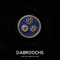 Van Gogh oil painting sunflower brooch ins vintage trend high-grade corsage enamel drop oil badge dress pin female