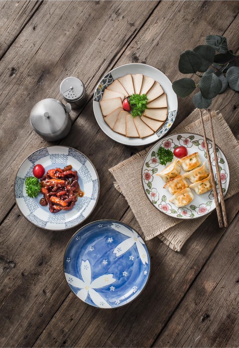 Japanese ceramics tableware suit feng dishes home eat rice bowl contracted creative jobs bowls composite plate