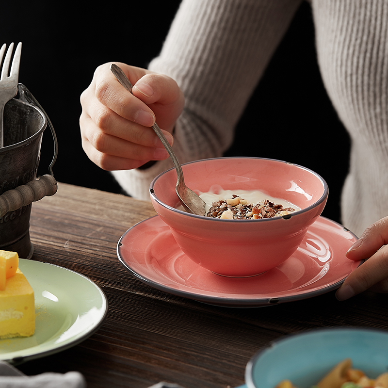 European cake dim sum dishes dishes contracted household ceramics creative bowl dish, rainbow such as bowl soup plate breakfast tray