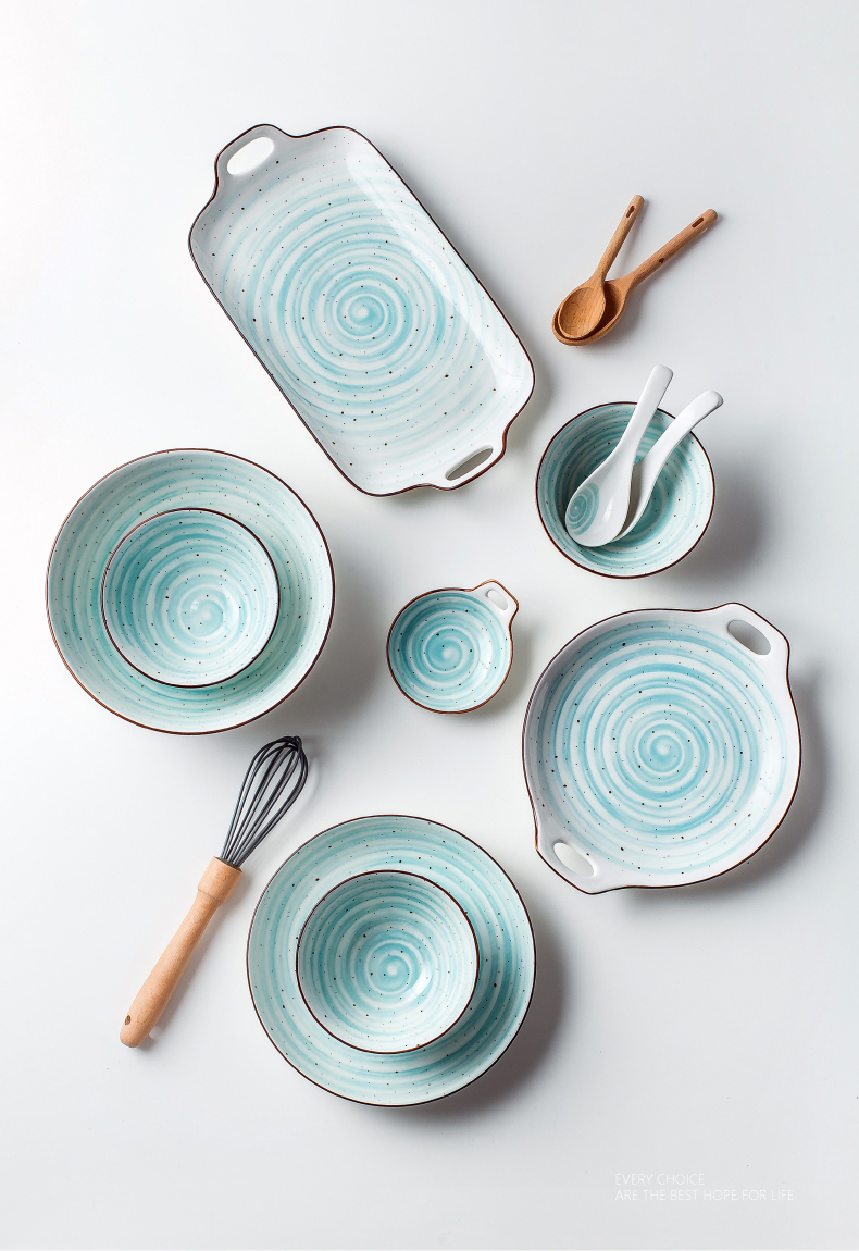 Japanese hand - made ceramic tableware creative dish bowl of western food dish dish dishes suit household contracted plate