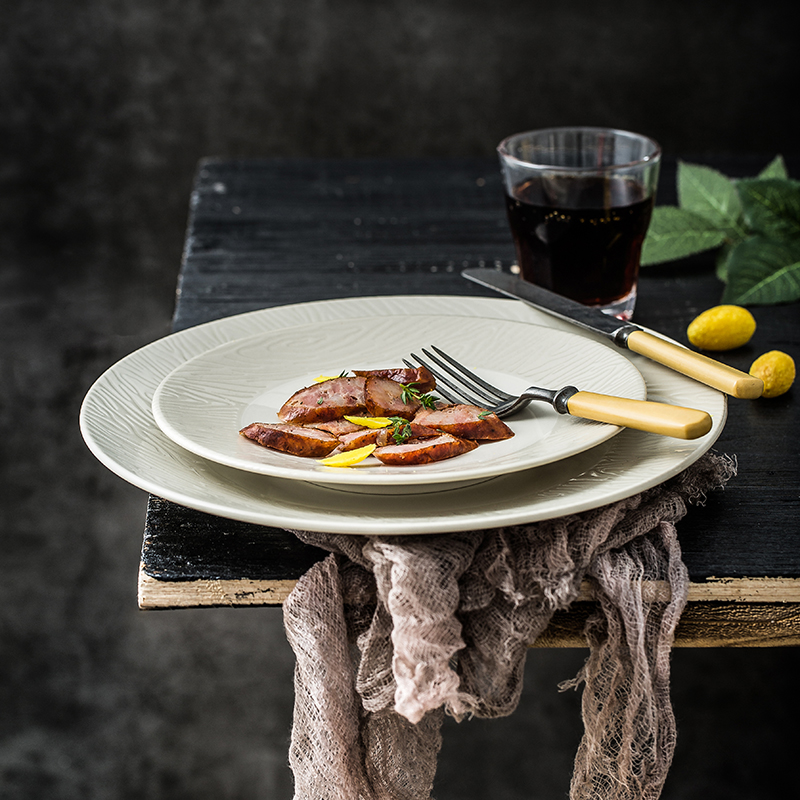 Brand preferential Japanese simple ceramic tableware plate new western - style dinner plate plates pasta dishes