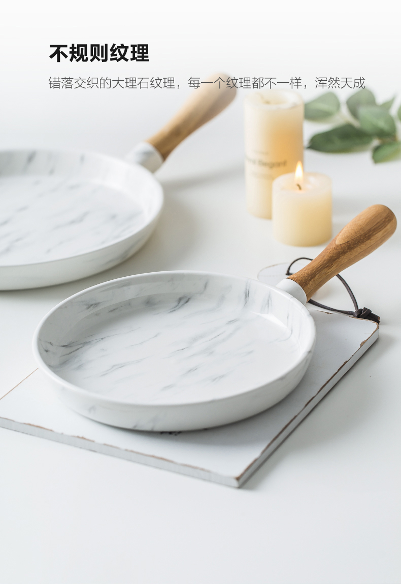 The Nordic ins contracted marble ceramic bread plate dinner plate tray was sushi plate SaPan home plate