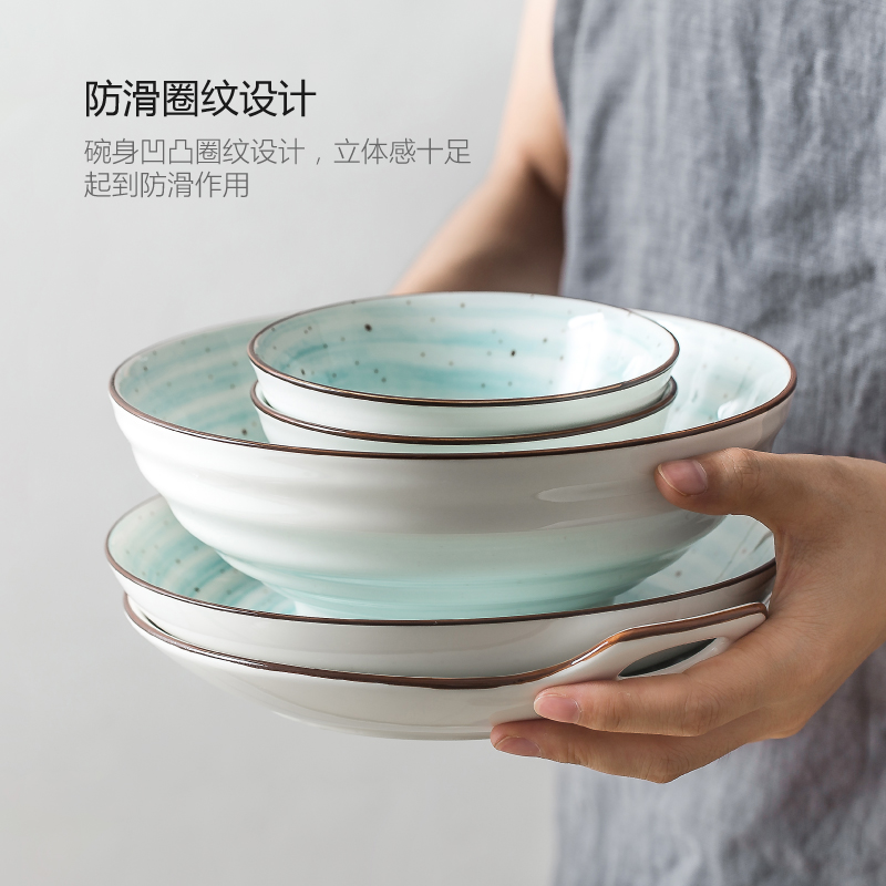 Japanese hand - made ceramic tableware creative dish bowl of western food dish dish dishes suit household contracted plate